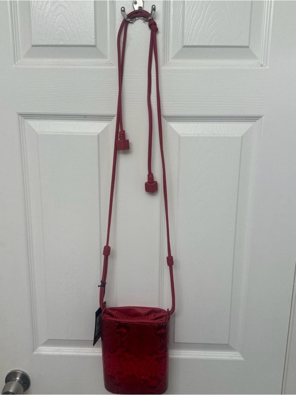Roscha Red Snake-Texture Crossbody Bag - Women